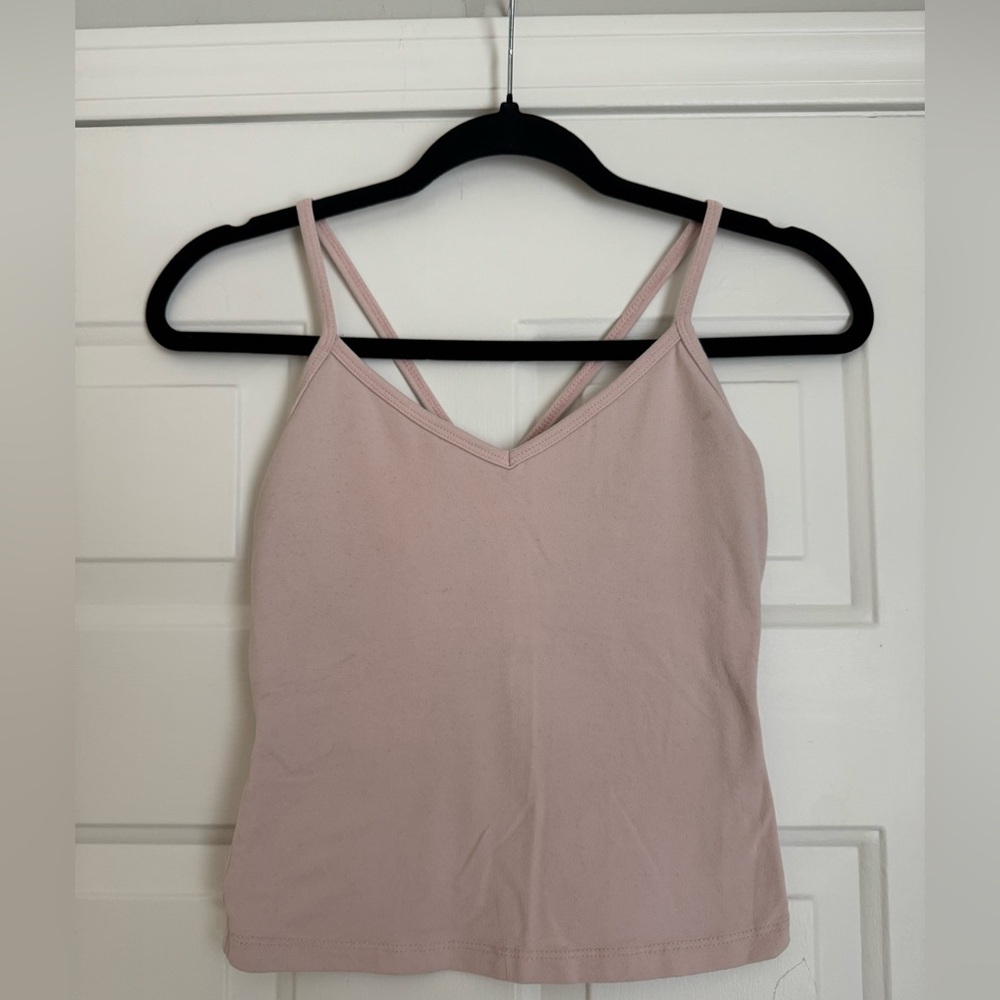 Vintage One Step Ahead Blush Camisole Top Built in Bra